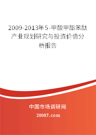 2009-2013年5-甲酸甲酯苯酞产业规划研究与投资价值分析报告