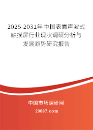 2025-2031年中国表面声波式触摸屏行业现状调研分析与发展趋势研究报告