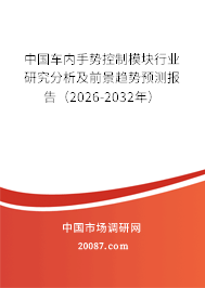 中国车内手势控制模块行业研究分析及前景趋势预测报告（2026-2032年）