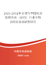 2025-2031年全球与中国电池管理系统（BMS）行业市场调研及发展趋势研究