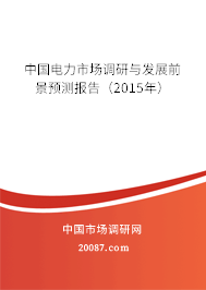 中国电力市场调研与发展前景预测报告(2015年) 中国电力市场调研与发展前景预测报告(2015年)