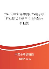 2026-2032年中国G75电子纱行业现状调研与市场前景分析报告 2026-2032年中国G75电子纱行业现状调研与市场前景分析报告