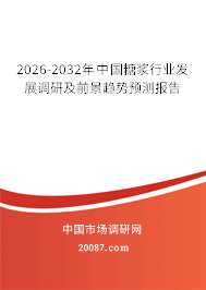 2026-2032年中国糖浆行业发展调研及前景趋势预测报告 2026-2032年中国糖浆行业发展调研及前景趋势预测报告