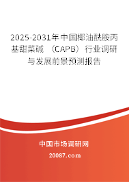 2025-2031年中国椰油酰胺丙基甜菜碱 (CAPB)行业调研与发展前景预测报告 2025-2031年中国椰油酰胺丙基甜菜碱 (CAPB)行业调研与发展前景预测报告