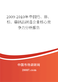 2009-2010年中国竹、藤、棕、草制品制造企业核心竞争力分析报告 2009-2010年中国竹、藤、棕、草制品制造企业核心竞争力分析报告