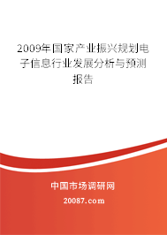 2009年国家产业振兴规划电子信息行业发展分析与预测报告