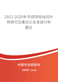 2023-2029年中国背投电视市场研究及重点企业发展分析报告 2023-2029年中国背投电视市场研究及重点企业发展分析报告