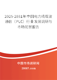 2025-2031年中国电力线载波通信(PLC)行业发展调研与市场前景报告 2025-2031年中国电力线载波通信(PLC)行业发展调研与市场前景报告