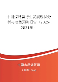中国煤制氨行业发展现状分析与趋势预测报告(2025-2031年) 中国煤制氨行业发展现状分析与趋势预测报告(2025-2031年)