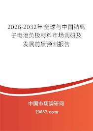 2026-2032年全球与中国钠离子电池负极材料市场调研及发展前景预测报告