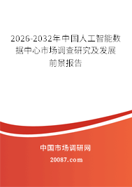2026-2032年中国人工智能数据中心市场调查研究及发展前景报告