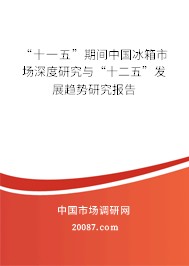 “十一五”期间中国冰箱市场深度研究与“十二五”发展趋势研究报告 “十一五”期间中国冰箱市场深度研究与“十二五”发展趋势研究报告