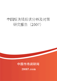 中国反洗钱现状分析及对策研究报告（2007）