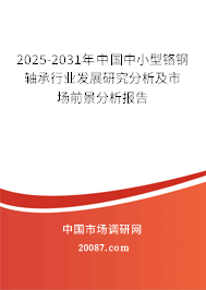 2025-2031年中国中小型铬钢轴承行业发展研究分析及市场前景分析报告 2025-2031年中国中小型铬钢轴承行业发展研究分析及市场前景分析报告