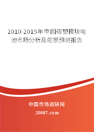 2010-2015年中国碳塑模块电池市场分析及前景预测报告