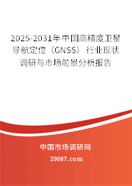 2025-2031年中国高精度卫星导航定位（GNSS）行业现状调研与市场前景分析报告