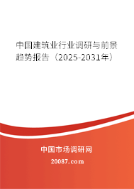 中国建筑业行业调研与前景趋势报告（2025-2031年）