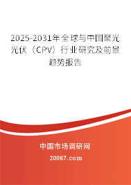 2025-2031年全球与中国聚光光伏(CPV)行业研究及前景趋势报告 2025-2031年全球与中国聚光光伏(CPV)行业研究及前景趋势报告