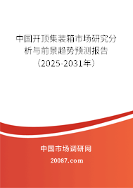 中国开顶集装箱市场研究分析与前景趋势预测报告（2025-2031年）