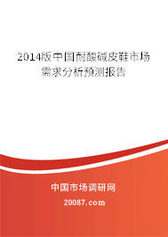 2014版中国耐酸碱皮鞋市场需求分析预测报告