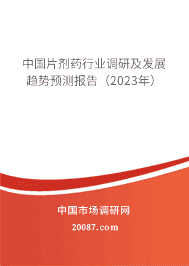 中国片剂药行业调研及发展趋势预测报告(2023年) 中国片剂药行业调研及发展趋势预测报告(2023年)