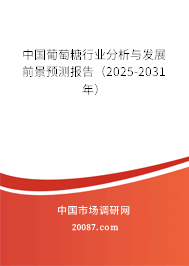 中国葡萄糖行业分析与发展前景预测报告(2025-2031年) 中国葡萄糖行业分析与发展前景预测报告(2025-2031年)