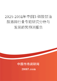 2025-2031年中国3-磷酸甘油酸激酶行业专题研究分析与发展趋势预测报告