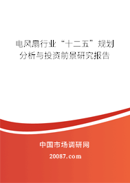 电风扇行业“十二五”规划分析与投资前景研究报告