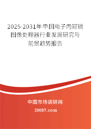 2025-2031年中国电子内窥镜图像处理器行业发展研究与前景趋势报告