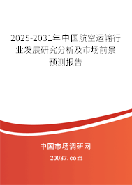 2025-2031年中国航空运输行业发展研究分析及市场前景预测报告