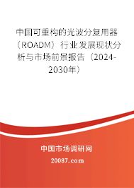 中国可重构的光波分复用器(ROADM)行业发展现状分析与市场前景报告(2024-2030年) 中国可重构的光波分复用器(ROADM)行业发展现状分析与市场前景报告(2024-2030年)