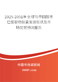 2025-2031年全球与中国酸枣仁提取物胶囊发展现状及市场前景预测报告 2025-2031年全球与中国酸枣仁提取物胶囊发展现状及市场前景预测报告