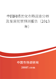 中国网络优化市场调查分析及发展前景预测报告（2013年）