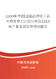 2009年中国日霜品牌前十名市场竞争力比较分析及2014年产业发展前景预测报告