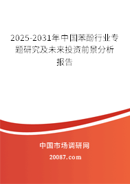 2025-2031年中国苯酚行业专题研究及未来投资前景分析报告 2025-2031年中国苯酚行业专题研究及未来投资前景分析报告