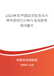 2025年版中国波浪能发电市场专题研究分析与发展趋势预测报告 2025年版中国波浪能发电市场专题研究分析与发展趋势预测报告