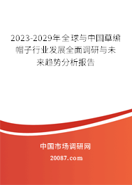 2023-2029年全球与中国草编帽子行业发展全面调研与未来趋势分析报告 2023-2029年全球与中国草编帽子行业发展全面调研与未来趋势分析报告