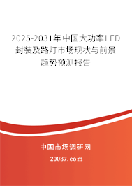 2025-2031年中国大功率LED封装及路灯市场现状与前景趋势预测报告