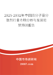 2025-2031年中国高分子量分散剂行业市场分析与发展前景预测报告