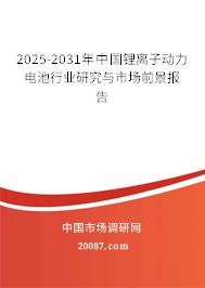 2025-2031年中国锂离子动力电池行业研究与市场前景报告 2025-2031年中国锂离子动力电池行业研究与市场前景报告