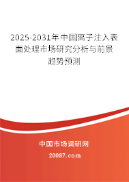 2025-2031年中国离子注入表面处理市场研究分析与前景趋势预测 2025-2031年中国离子注入表面处理市场研究分析与前景趋势预测