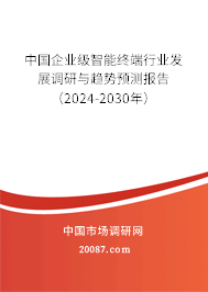 中国企业级智能终端行业发展调研与趋势预测报告(2024-2030年) 中国企业级智能终端行业发展调研与趋势预测报告(2024-2030年)