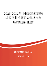 2025-2031年中国酸性硅酮玻璃胶行业发展研究分析与市场前景预测报告
