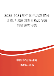 2025-2031年中国电力勘察设计市场深度调查分析及发展前景研究报告