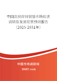 中国高频焊锌钢管市场现状调研及发展前景预测报告(2025-2031年) 中国高频焊锌钢管市场现状调研及发展前景预测报告(2025-2031年)