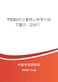 中国保险企业核心竞争力研究报告（2007）