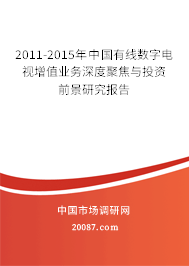 2011-2015年中国有线数字电视增值业务深度聚焦与投资前景研究报告