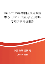 2023-2029年中国互联网数据中心（IDC）IT应用行业市场专项调研分析报告