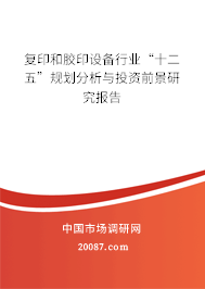 复印和胶印设备行业“十二五”规划分析与投资前景研究报告