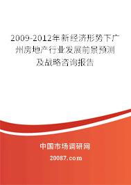 2009-2012年新经济形势下广州房地产行业发展前景预测及战略咨询报告